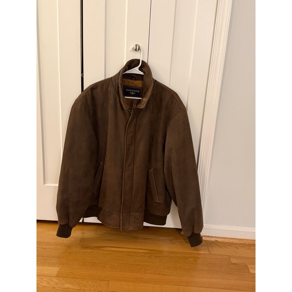 Dockers Leather Bomber Jacket
